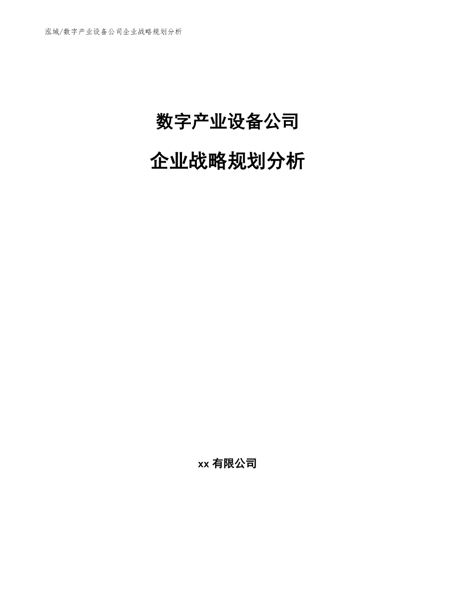 数字产业设备公司企业战略规划分析_参考_第1页