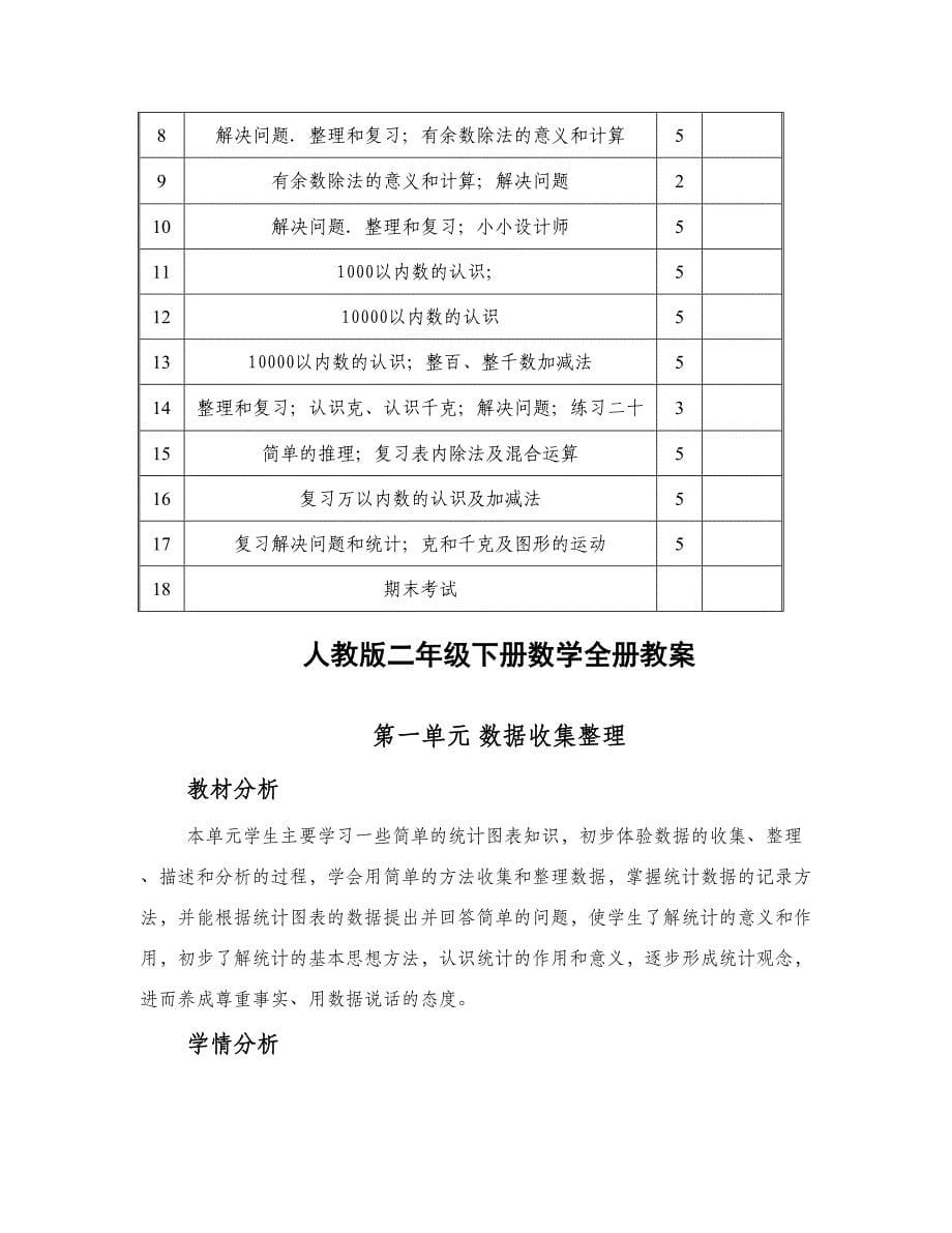 2021人教版二年级下册数学教案全册_第5页