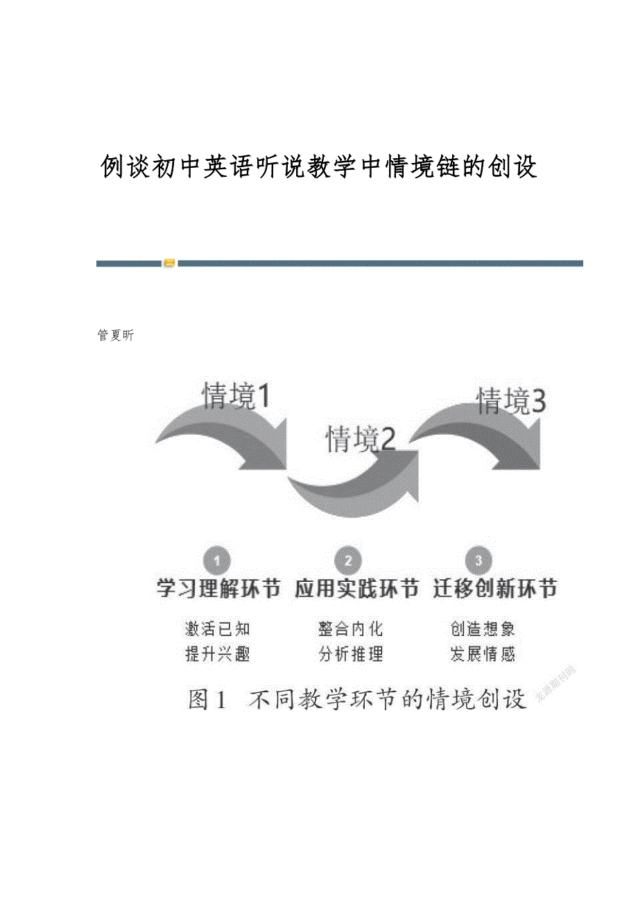例谈初中英语听说教学中情境链的创设_第1页