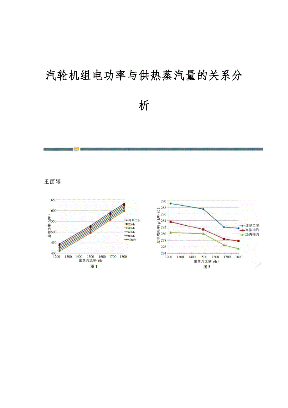 汽轮机组电功率与供热蒸汽量的关系分析_第1页