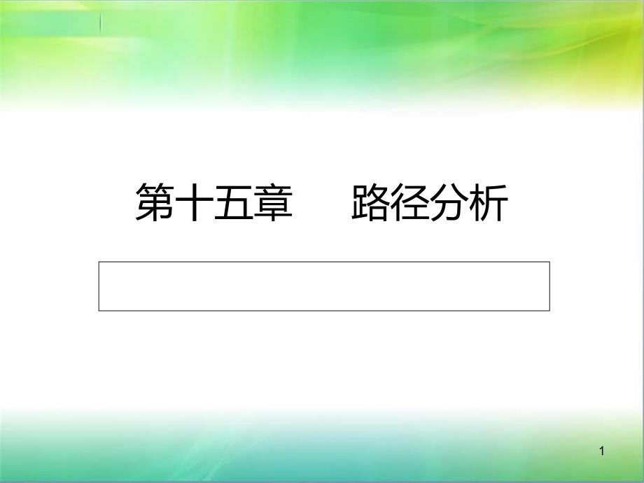 第十五章路径分析ppt课件_第1页