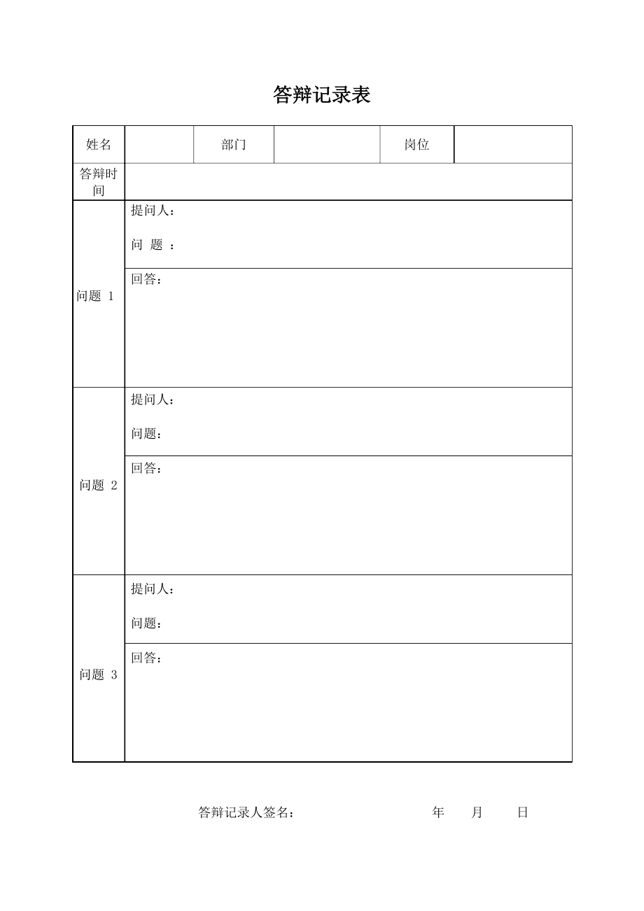 公司转正述职报告会方案、流程、评分表、答辩记录_第3页