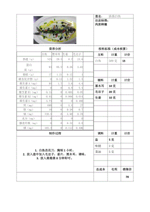 清蒸白鱼菜点质量标准（湖州名菜）