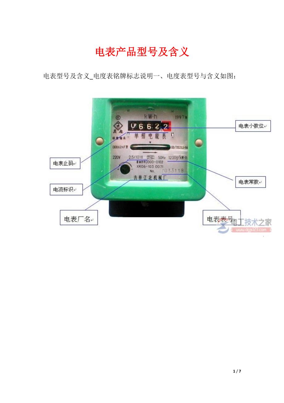 电表产品型号及含义_第1页