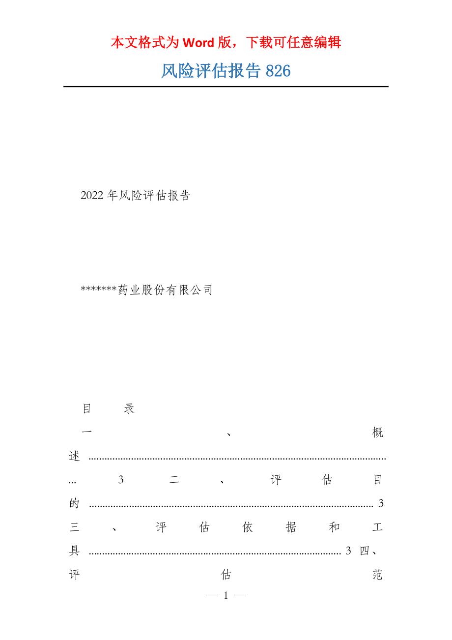 风险评估报告826_第1页