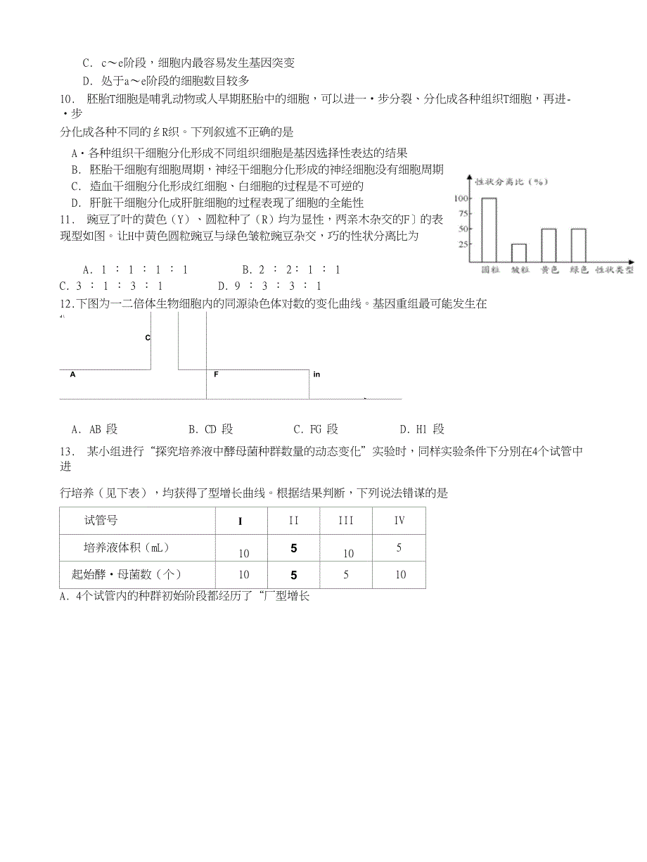 高三摸底联考生物试题之八_第3页