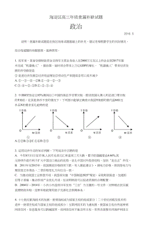 高三政治查漏补缺题