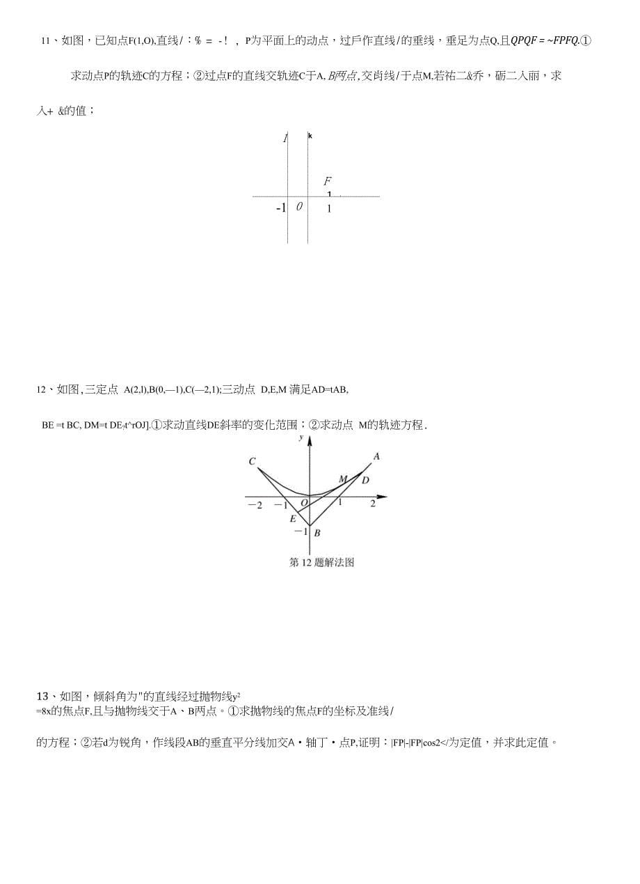 高三复习资料抛物线方程_第5页