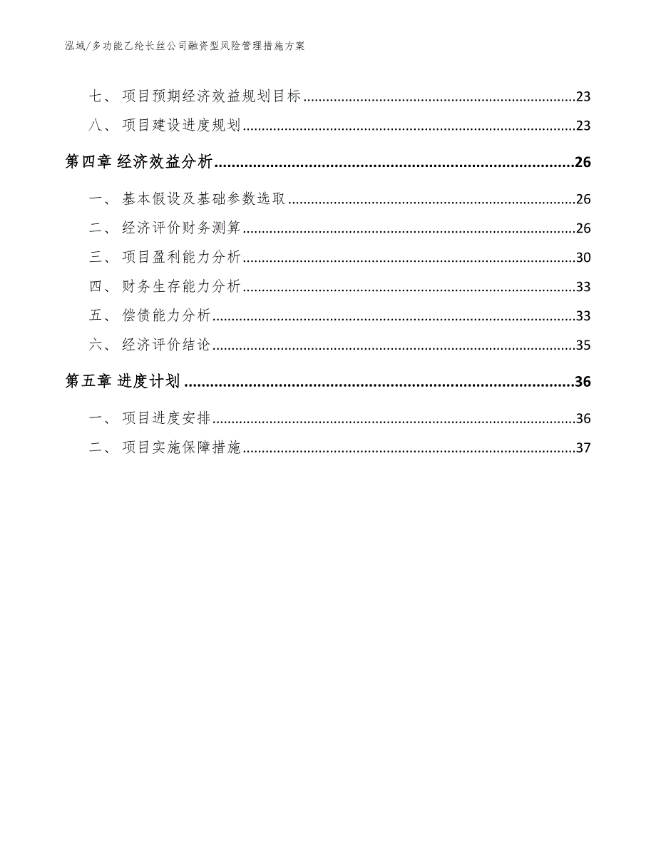 多功能乙纶长丝公司融资型风险管理措施方案（参考）_第2页