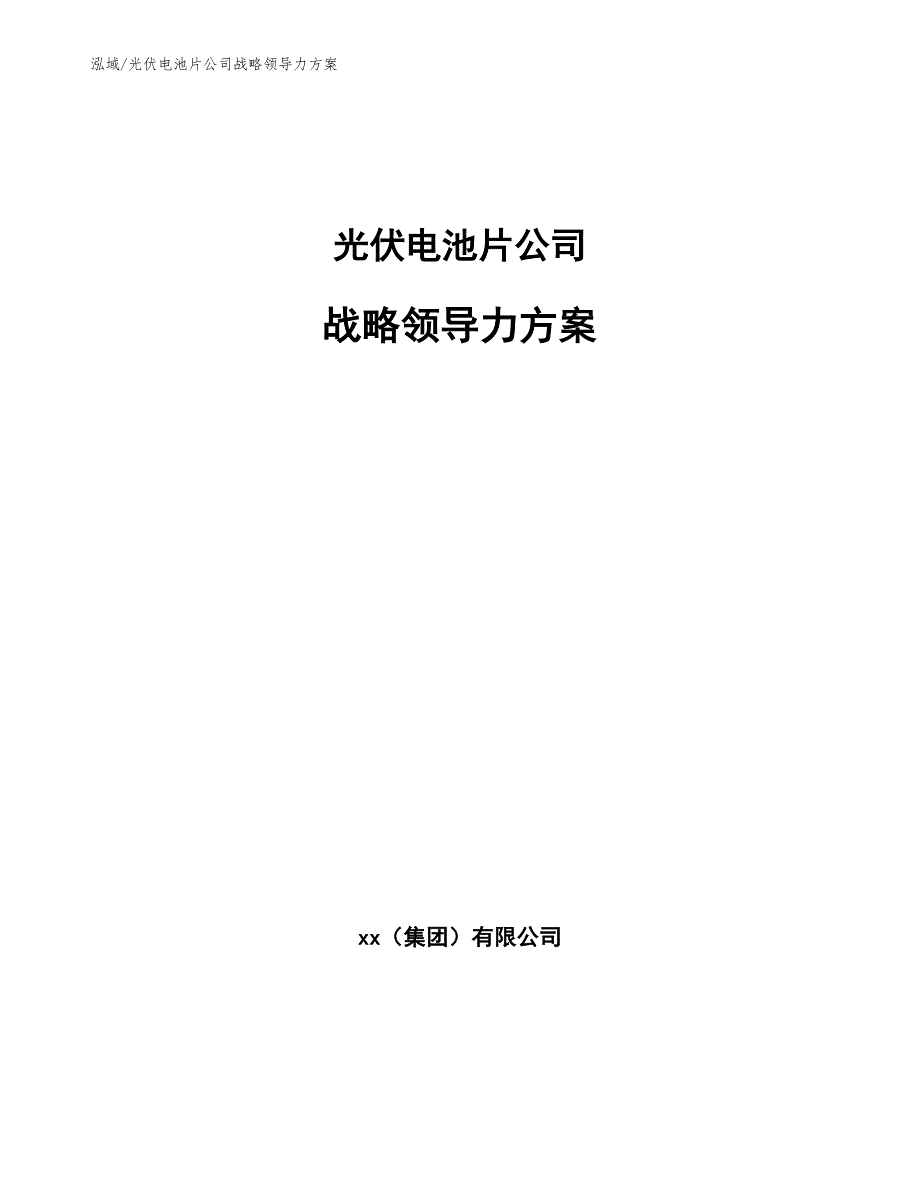 光伏电池片公司战略领导力方案_第1页