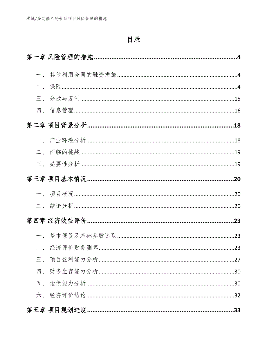 多功能乙纶长丝项目风险管理的措施_第2页