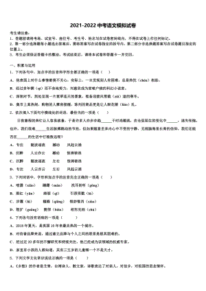 2021-2022学年福建省莆田市第二十五中学市级名校中考语文模试卷含解析