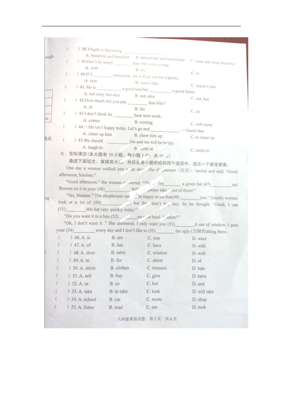 广东省英德市2012-2013学年八年级下学期期末考试英语试题（扫描版无答案）_第3页