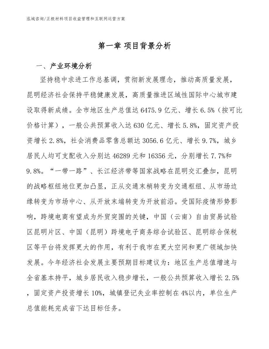 正极材料项目收益管理和互联网运营方案_参考_第4页