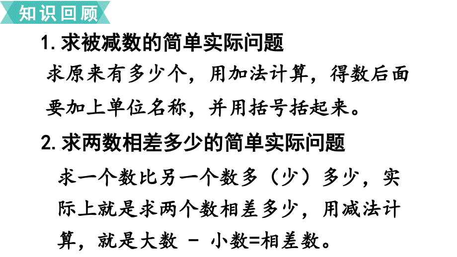 义务教育苏教版数学一年级下册教学课件解决简单的实际问题期末复习_第2页