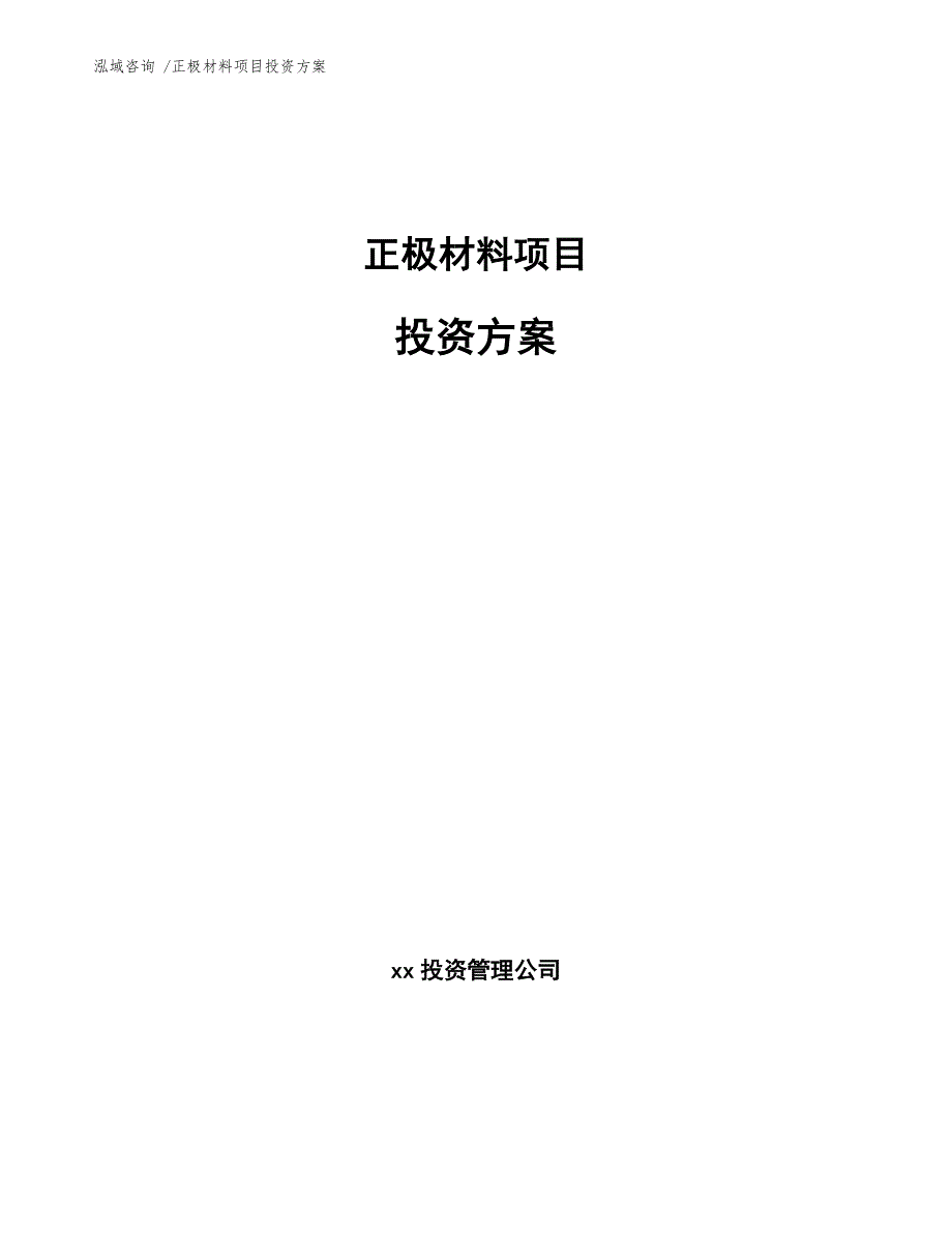 正极材料项目投资方案-（模板）_第1页