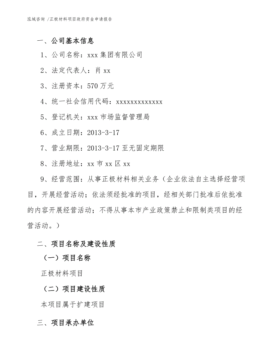 正极材料项目政府资金申请报告_第3页