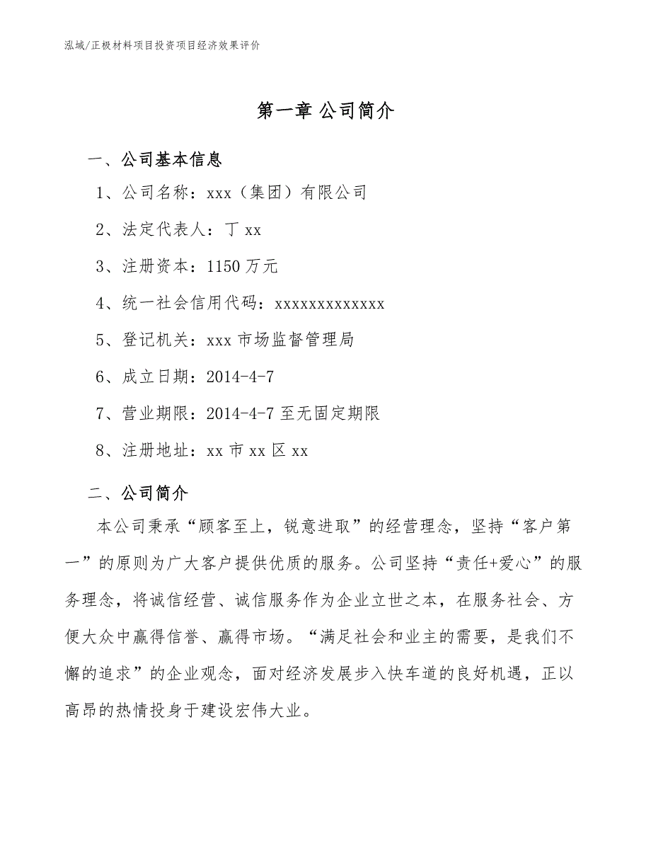 正极材料项目投资项目经济效果评价【参考】_第4页