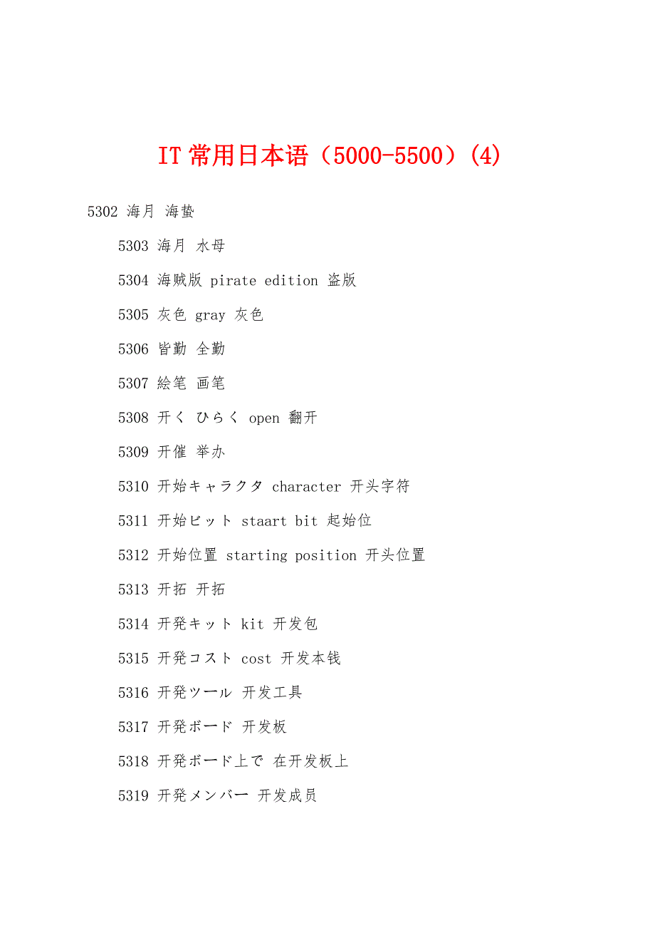 IT常用日本语（5000-5500）(4)_第1页