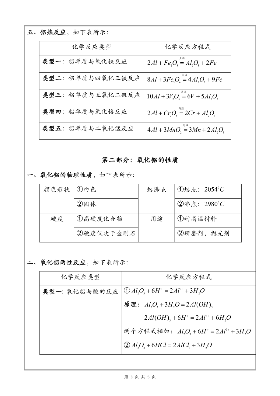 2022届化学一轮复习知识点：铝与铝化合物的性质含答案_第3页