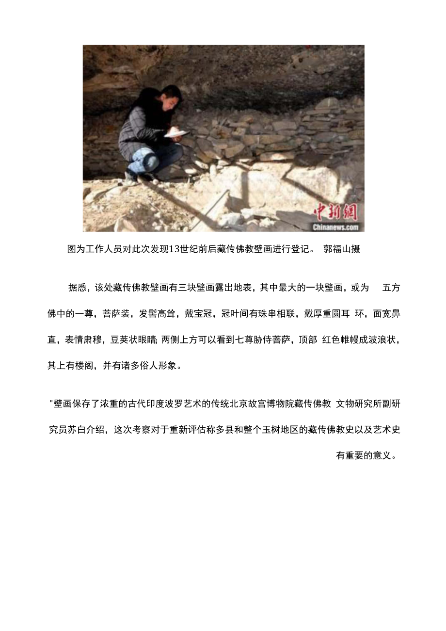 青海玉树称多境内发现13世纪前后藏传佛教壁画_第2页