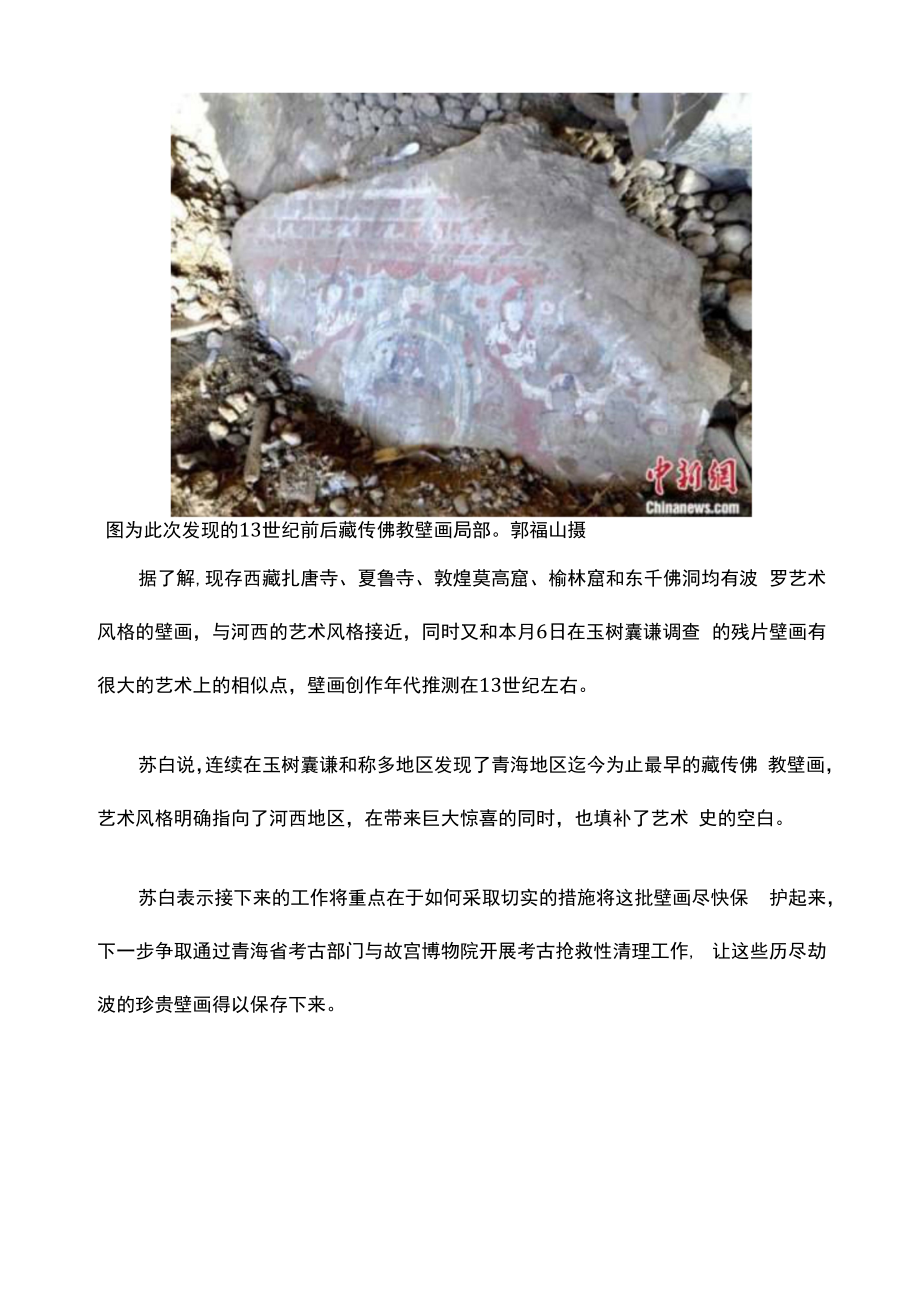 青海玉树称多境内发现13世纪前后藏传佛教壁画_第3页