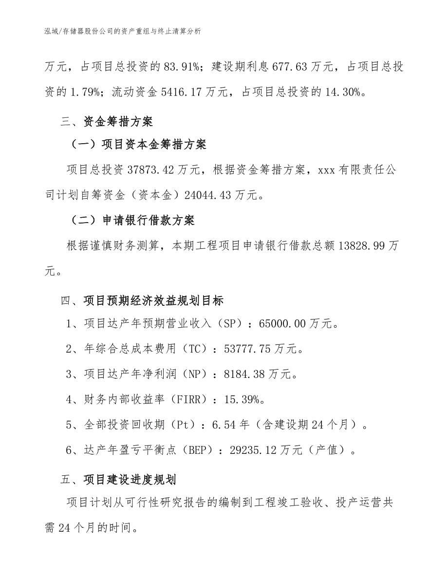 存储器股份公司的资产重组与终止清算分析_第5页