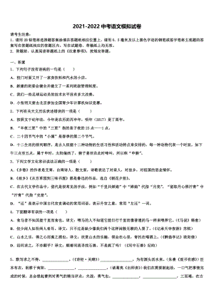 2021-2022学年湖南省岳阳市重点中学中考语文押题试卷含解析