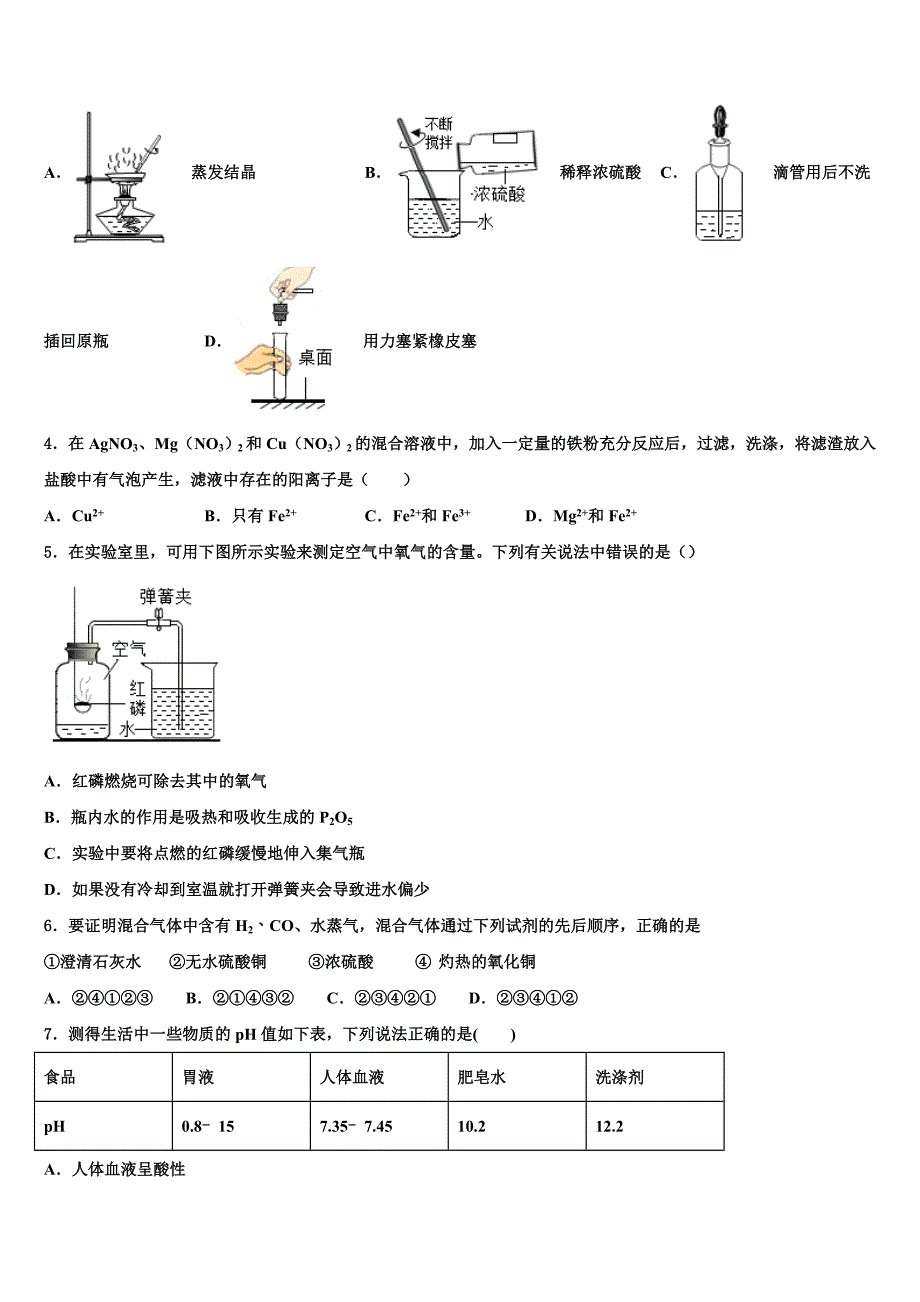 2022学年辽宁省沈阳市皇姑区五校中考化学适应性模拟试题（含答案解析）_第2页