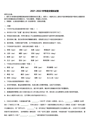 贵州省毕节地区名校2022年中考五模语文试题含解析