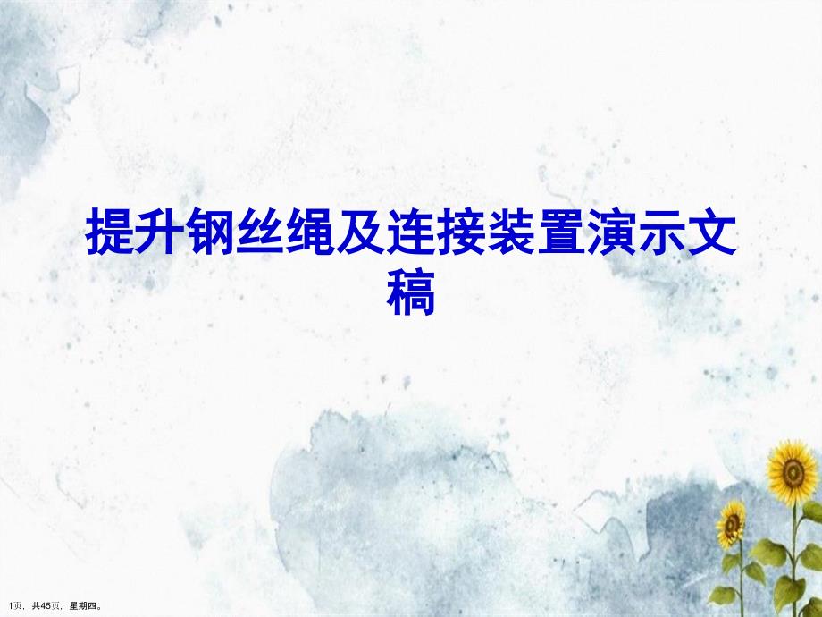 提升钢丝绳及连接装置演示文稿_第1页