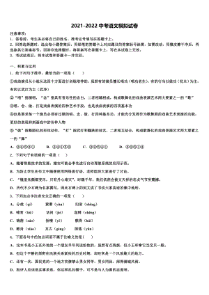 2022届黑龙江省哈尔滨市阿城区重点名校中考语文押题卷含解析