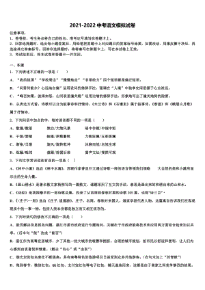 广东省湛江雷州市2021-2022学年中考语文考前最后一卷含解析