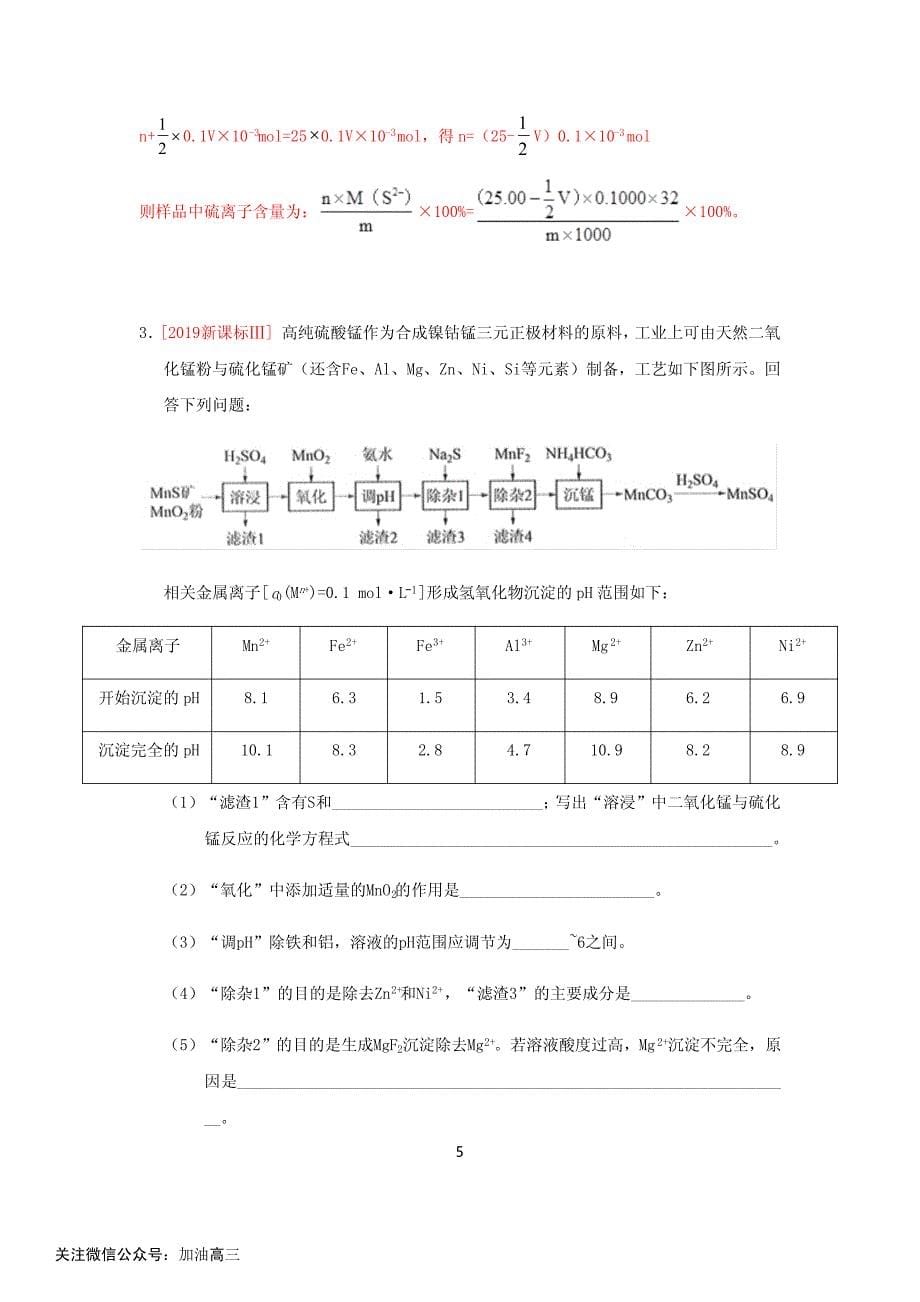 专题21 无机化工工艺流程_第5页