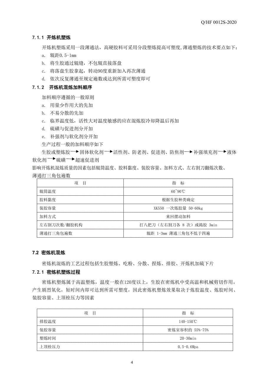 混炼胶生产工艺标准_第5页