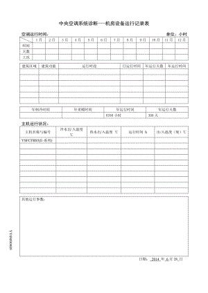 ④机房设备运行记录表