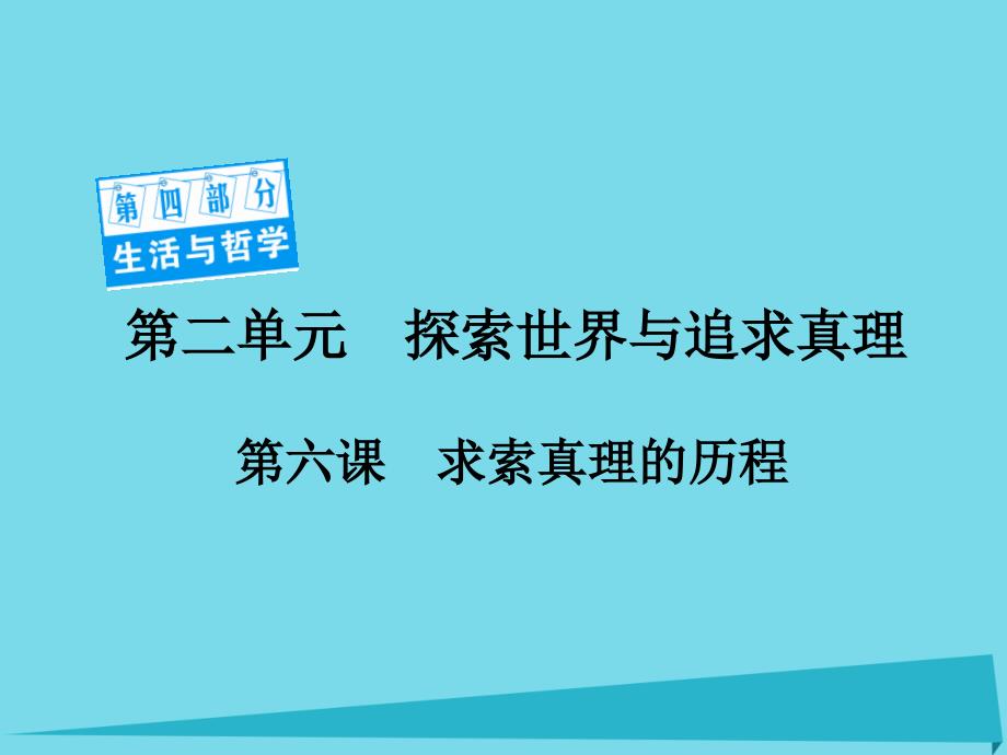 2017高考政治一轮复习 第四部分 2.6 求索真理的历程课件_第1页