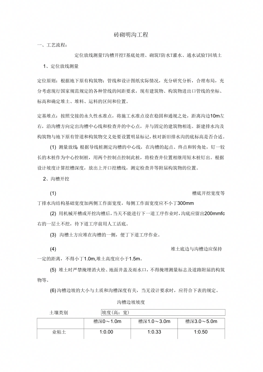 《砖砌明沟工程》_第1页