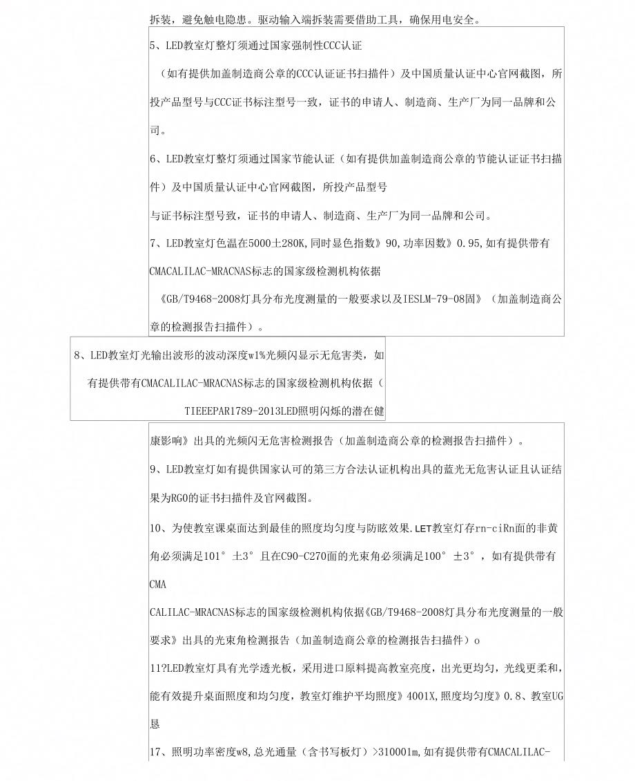 第一中学护眼灯采购需求方案_第3页