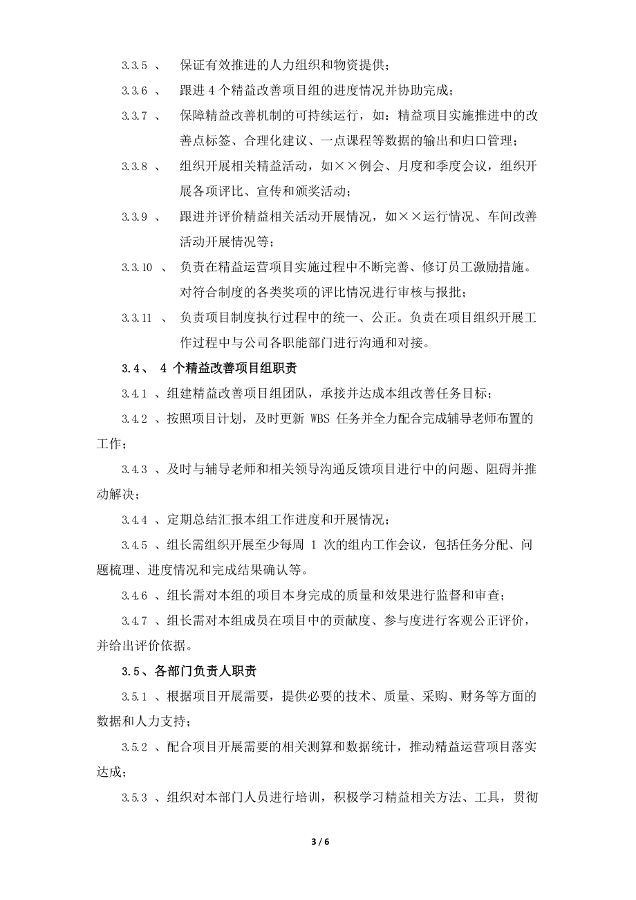 公司精益运营项目实施管理制度_第3页