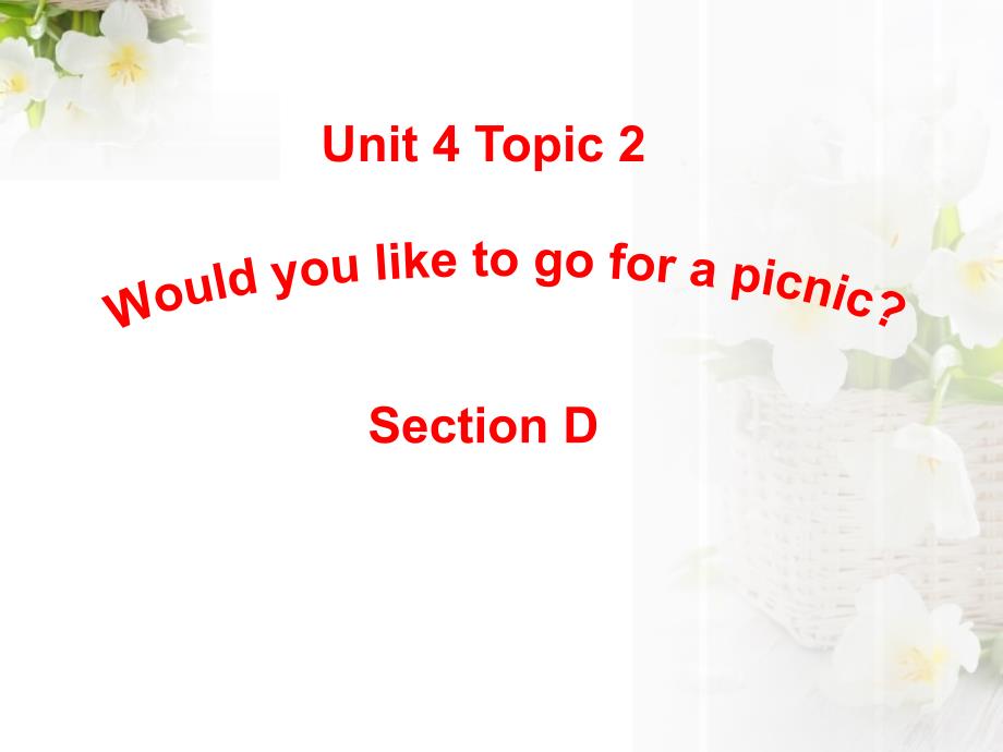 《Would you like to go for a picnic》SectionD PPT_第1页