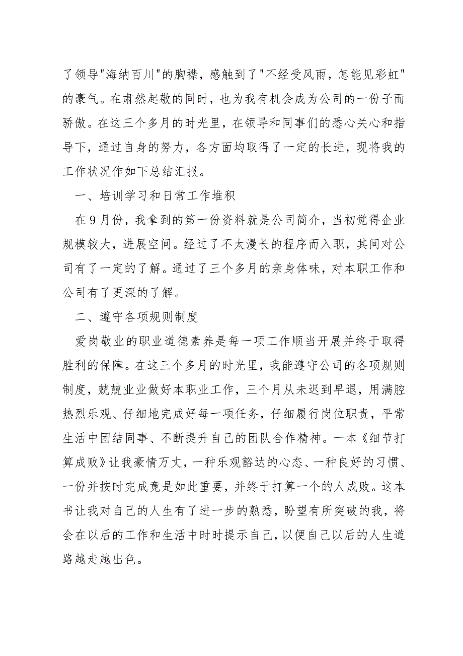 公司试用期员工个人转正工作总结范文精选_第3页