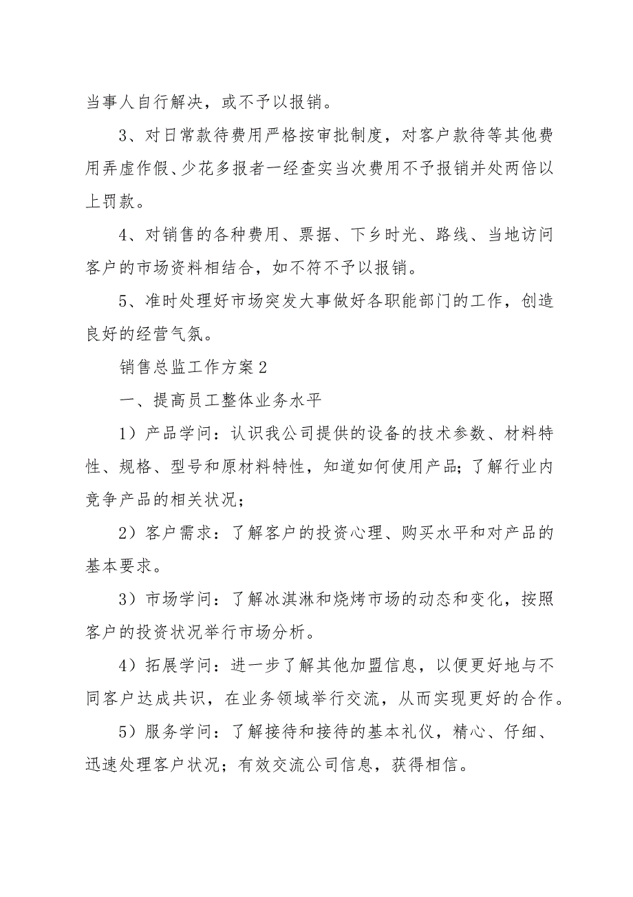 销售总监工作计划范文精选_第4页