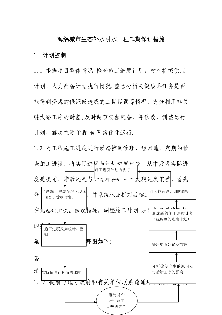 海绵城市生态补水引水工程工期保证措施_第1页