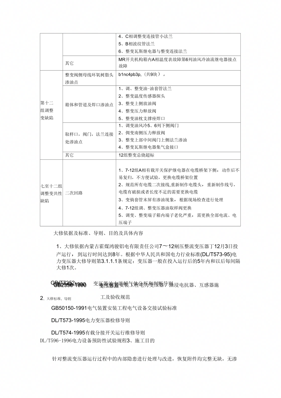 调压整流变压器大修方案样本_第4页