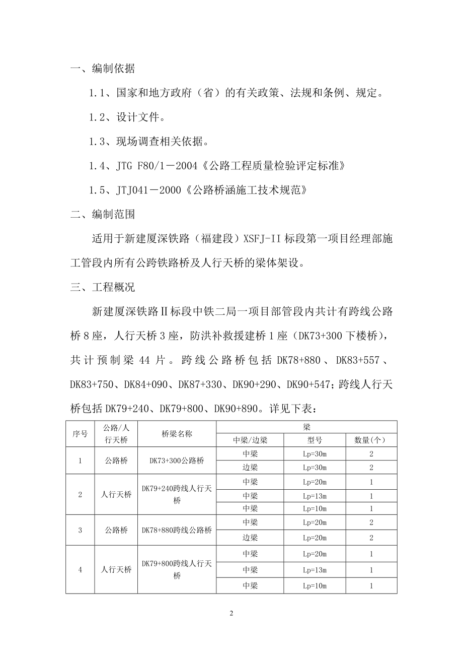 公路桥及人行天桥架梁实施性施工组织设计_第2页