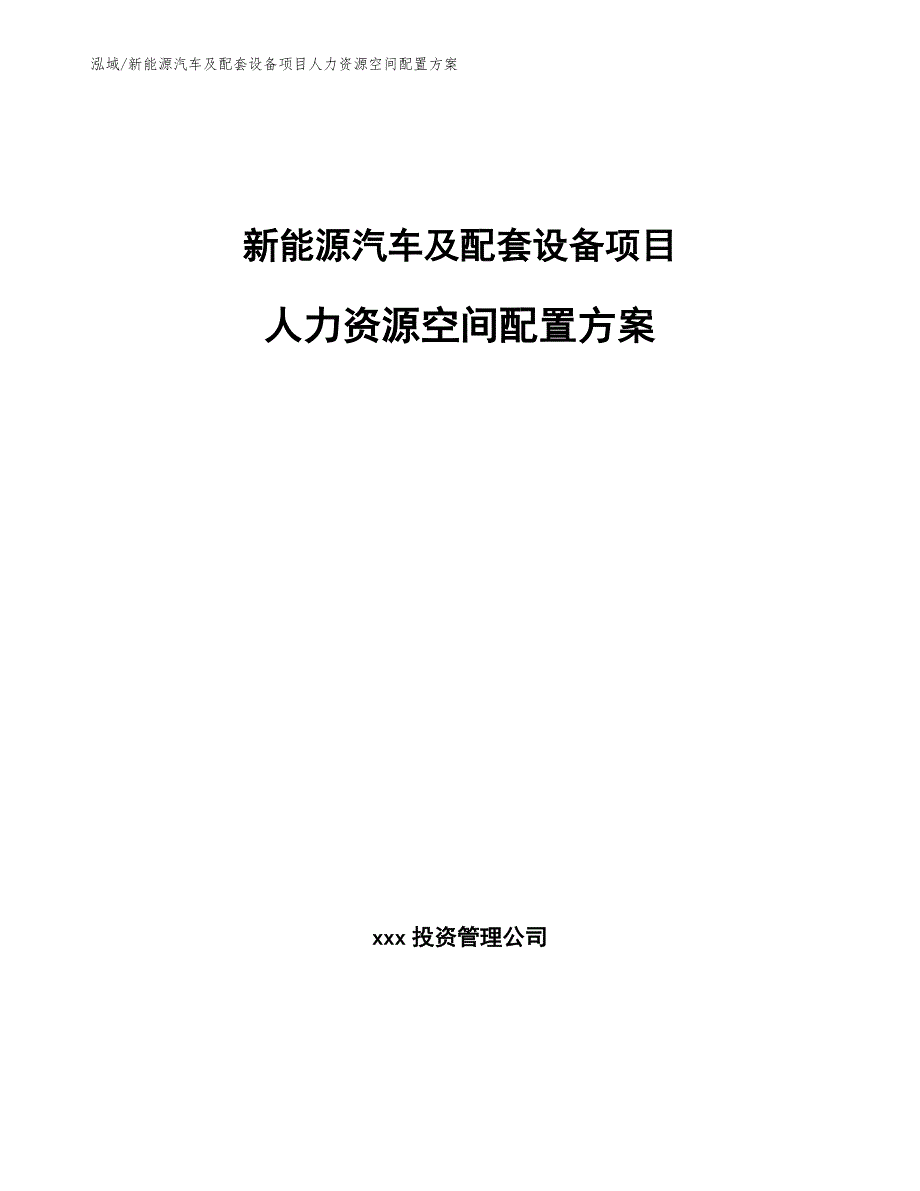 新能源汽车及配套设备项目人力资源空间配置方案【范文】_第1页