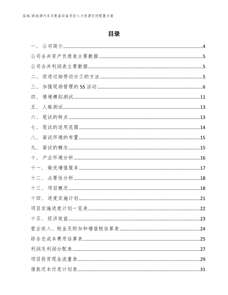 新能源汽车及配套设备项目人力资源空间配置方案【范文】_第2页