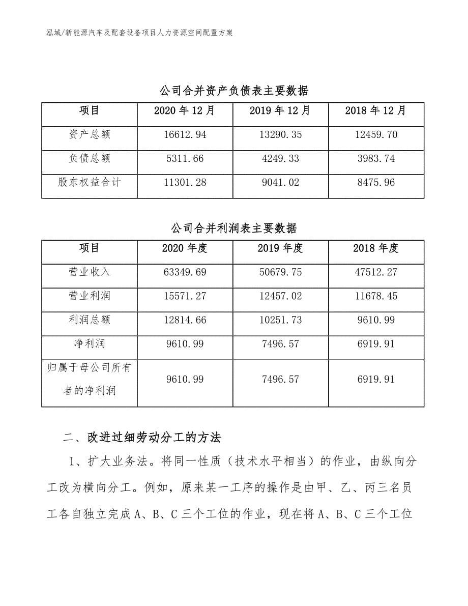 新能源汽车及配套设备项目人力资源空间配置方案【范文】_第5页