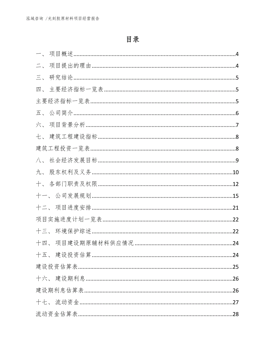 光刻胶原材料项目经营报告_第2页